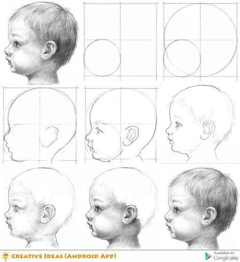 How To Draw A Baby Face, Baby Portraits Drawing, Baby Drawing Sketches, Baby Face Drawing, Drawing Tutorial Face, Portraiture Drawing, Baby Drawing, Face Sketch, Face Reference