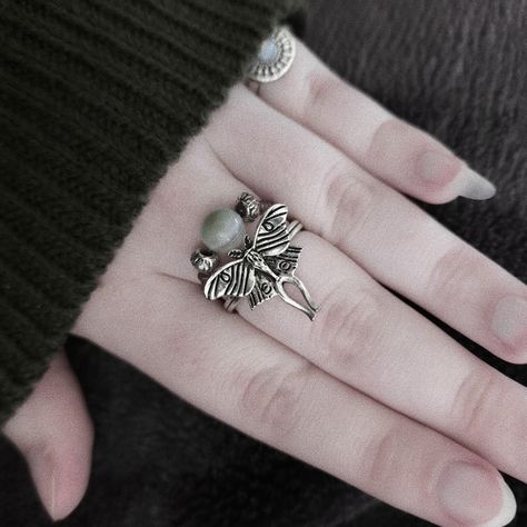 Fairy Ring Aesthetic, Fairy Rings Aesthetic, Moth Ring, Silver Fairy Ring, Fairy Grunge Jewelry Rings Size 6, Fairy Grunge Jewelry Rings, Grunge Ring, Fairy Grunge, Piercing Jewelry