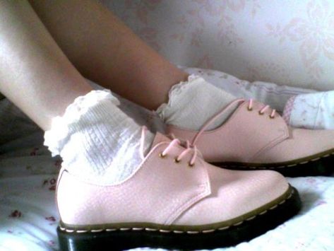 Pink Doc Martens, Shoes And Socks, White Socks, Pink Shoes, Doc Martens, Socks, Pink, White