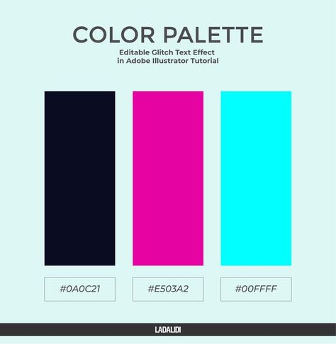 Color Palette Editable Glitch Text Effect in Adobe Illustrator Tutorial Identity Artists, Glitch Text, Adobe Illustrator Tutorial, Palette Art, Adobe Illustrator Tutorials, Coloring Tutorial, Color Palette Design, Glitch Art, Text Effect