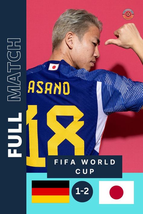 In their opening 2022 World Cup game on Wednesday afternoon, Japan defeated four-time champions Germany 2-1 thanks to two late goals. Takuma Asano, Ritsu Doan, Half Drawing, World Cup Games, Cup Game, 2022 World Cup, Wednesday Afternoon, Full Match, World Cup 2022