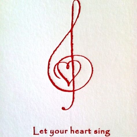 Let Your Heart Sing Pictures, Photos, and Images for Facebook, Tumblr, Pinterest, and Twitter Singing Quotes, Petit Tattoo, Music Note Tattoo, Note Tattoo, Music Tattoo, Singing In The Rain, Music Tattoos, Treble Clef, Music Love