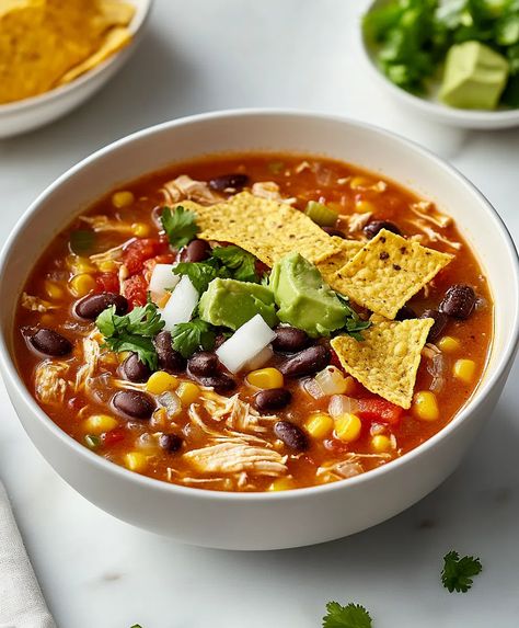 Easy Chicken Taco Soup, Easy Chicken Taco, Chicken Taco Chili, Chicken Tortilla Casserole, Chicken Taco Soup Recipe, Taco Spice, Chicken Tacos Easy, Taco Time, Taco Soup Recipe