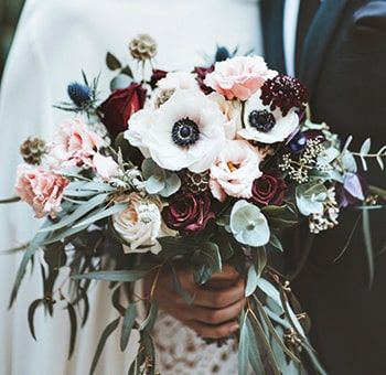 Anemone Bouquet & Boutonniere Wedding Combo | Wedding Flowers | Fresh Flowers Anemone Bouquet, Wedding Bouquet Ideas, Wedding Flowers Roses, Wedding Flower Girl Basket, Wedding Comb, Winter Wedding Bouquet, Flower Artists, Beautiful Wedding Flowers, Hello Pretty