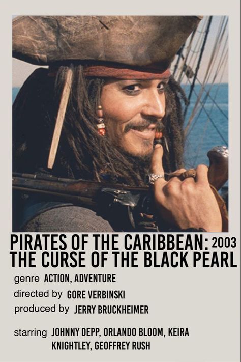 Pearl Poster, Polaroid Movie Poster, Movie Character Posters, Curse Of The Black Pearl, Kaptan Jack Sparrow, Most Paused Movie Scenes, Johnny Depp Pictures, Movie Card, The Black Pearl