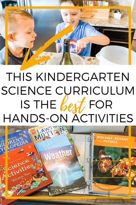 Kindergarten Science Curriculum #kindergarten #kindergartencurriculum #handson #science #sciencecurriculum #homeschool #homeschooling Kindergarten Science Curriculum, Literature Based Curriculum, Homeschool Science Curriculum, Kindergarten Homeschool Curriculum, Unit Studies Homeschool, Homeschool Lesson Plans, Reading Curriculum, Kindergarten Curriculum, Curriculum Planning