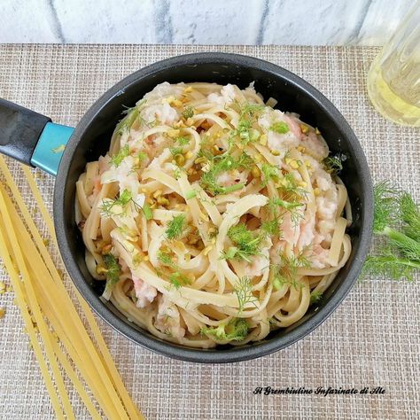 Bavette cremose ai finocchi e salmone Spaghetti, Ethnic Recipes