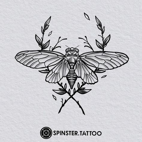 Cute Meaningful Tattoos, Cicada Tattoo, Bug Tattoo, Geek Tattoo, Word Tattoos, Tattoo Design Drawings, Tattoo Stencils, Meaningful Tattoos, Lotus Flower Tattoo