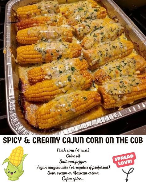 Spicy & Creamy Cajun Corn on the Cob: A Must-Try Recipe! – Easy Instant Recipes Spicy Creamy Cajun Corn On The Cob, Creamy Cajun Garlic Butter Corn, Lemon Pepper Corn On The Cob, Opies Bbq Spicy Corn, Cajun Creamy Garlic Corn On The Cob, Garlic Parm Corn On The Cob, Corn On The Cob Ideas, Cajun Creamy Garlic Corn, Cajun Sides Dishes