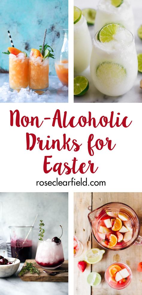 Easter Drink Ideas, Fun Easter Drinks, Christmas Mocktails Non Alcoholic, Brunch Drinks Alcoholic, Easter Punch Recipes, Fruity Mocktail, Easter Themed Food, Easter Brunch Drinks, Easter Sunday Recipes