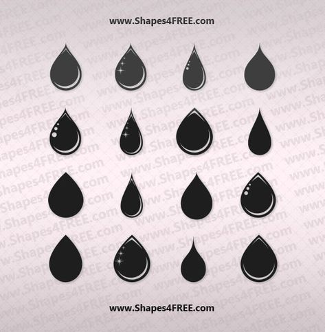 Free Shapes:  16 Shiny Water Drops Photoshop Shapes Raindrop Drawing, Water Drop Tattoo, Drop Tattoo, Water Infographic, Teardrop Tattoo, Storm Tattoo, Water Symbol, Photoshop Shapes, Photoshop Graphics