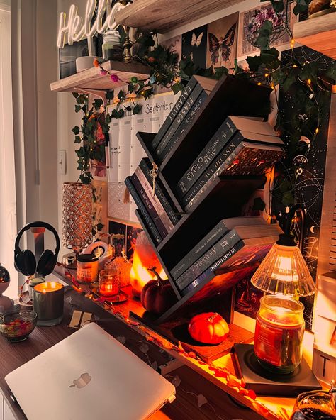 Okay, but the office vibes are vibing 🍂✨ #homeoffice #author #aesthetic #fallvibes #cosyvibes #bookish #bookstagram Author Aesthetic, Office Vibes, Fall Vibes, The Office, Home Office, Quick Saves