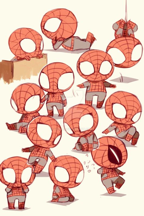 Batman And Spiderman, Deadpool X Spiderman, Chibi Marvel, Baby Avengers, Marvel Headcanon, Deadpool And Spiderman, K Wallpaper, Marvel Spiderman Art, Drawing Stuff