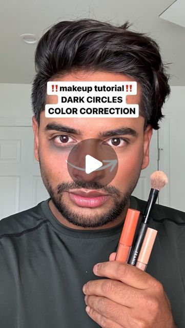 Dark Under Eye Color Corrector, How To Use Corrector Makeup, Undereye Color Corrector Eye Circles, Best Corrector For Dark Circles, Corrective Makeup Looks, Orange Color Corrector Under Eyes, Dark Circle Color Corrector, How To Color Correct Dark Circles, Best Color Corrector For Dark Circles