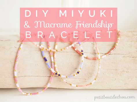 DIY Miyuki & Macrame Friendship Bracelet Embroidery Floss Bracelets, Floss Bracelets, Friendship Bracelets Easy, Bracelet Miyuki, Bracelets Ideas, Embroidery Bracelets, Bracelets With Meaning, Beading Cord, Miyuki Bracelet