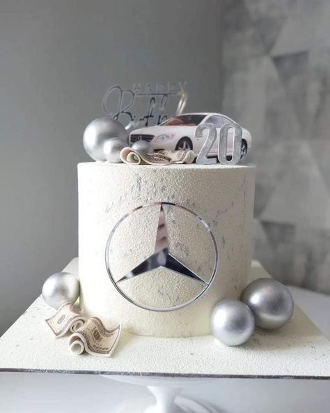 Cars Birthday Cake Ideas, Mercedes Cakes For Men, Birthday Cake Idea For Men, Car Birthday Cake For Men, Car Cake Ideas For Men, Mercedes Cake Birthdays, Men Cakes Birthday Creative, Bday Cake For Men, Mercedes Benz Cake