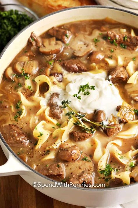 Beef Stroganoff Soup, Stroganoff Soup, Homemade Beef Stroganoff, Soup And Stew, Homemade Beef, Beef Stroganoff, Slow Cooker Soup, Soup And Sandwich, Easy Soups