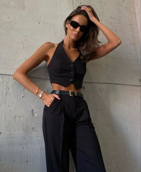 Outfit Sastrero, Looks Party, Looks Street Style, Looks Chic, Looks Style, Mode Inspiration, Outfits Casuales, Black Outfit, Look Fashion