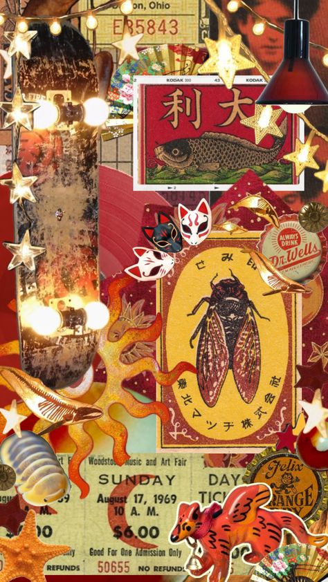 #warm #red #yellow #eclectic #whimsigoth Wall Collage Decor, Warm Red, Art Wallpaper Iphone, Yellow Wallpaper, Phone Themes, Cool Wallpaper, New Iphone, Wall Collage, Your Aesthetic