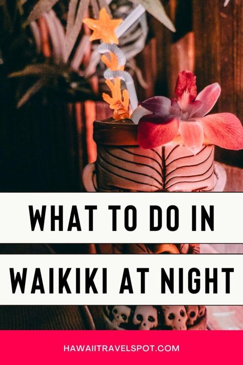 Waikiki is known for its beautiful beaches, vibrant nightlife, and fun activities. If you're looking for ideas on what to do in Waikiki at night, here are 17 of the best spots to visit. Go on a History Tour Pub Crawl, have a Romantic Sunset Dinner, attend a Waikiki Luau, or walk on the beach after dark. Whether you're looking for a romantic date night or an adventure, Waikiki, Oahu has something for everyone. Check out the blog, & don't miss out on all the fun things to do in Waikiki at night! Things To Do In Waikiki, Hawaii Itinerary, Oahu Vacation, Sunset Dinner, Oahu Travel, Waikiki Hawaii, Hawaii Travel Guide, Romantic Date Night, Beach At Night