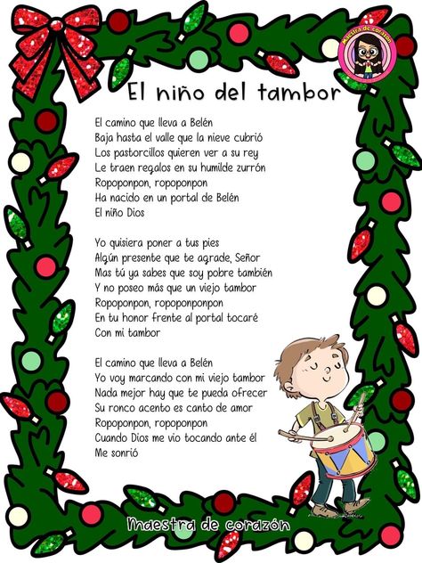 Mexican Christmas Traditions, Christmas Lyrics, Mexican Christmas, Christian Devotions, Printable Banner, Navidad Christmas, Class Activities, Spanish Class, Christmas Wrapping