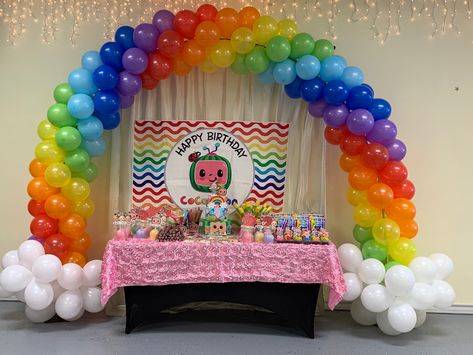 Coco Melon Balloon Arch, Coco Melon Party Decorations, Coco Melon Decoration Ideas, Cocomelon Balloon Arch, Coco Melon Party Ideas, Coco Melon Birthday Party Girl, Coco Melon Theme Party, Cocomelon Party Ideas For Girl, Coco Melon Birthday Party Ideas