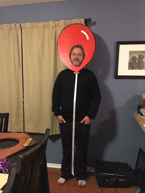 Halloween costume contest winner 2017. The red balloon from “It.” Winner Halloween Costumes, Balloon Halloween Costumes, Halloween Costume Winners, Halloween Costume Contest Winners, Pennywise Halloween Costume, Balloon Costume, It Costume, Costume Contest Winner, The Red Balloon