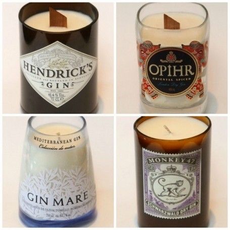 Gin Party, Repurposed Wine Bottles, Liquor Bottle Crafts, Making Candles Diy, Gin Bottle, Gin Gifts, Wine Bottle Candles, Bottle Candles, Gin Bottles