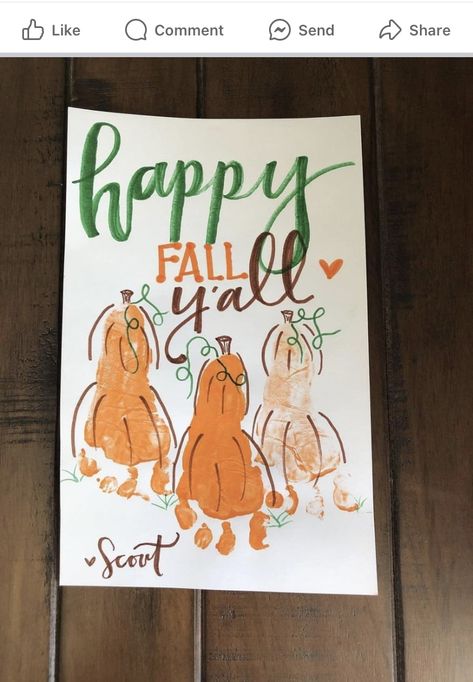 Fall Classroom Ideas Infants, Welcome Fall Crafts For Toddlers, Kids Fall Handprint Art, Fall Ideas For Infants, Fall Painting Ideas For Toddlers, Fall Crafts Baby Infant, Fall Baby Feet Crafts, Pumpkin Footprint Craft, Footprint Pumpkin Craft