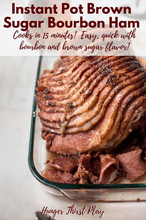 Bourbon Ham, Instant Pot Ham Recipe, Pressure Cooker Ham, Instant Pot Ham, Bourbon Cider, Spiral Cut Ham, Instant Food, Bourbon Recipes, Future Chef