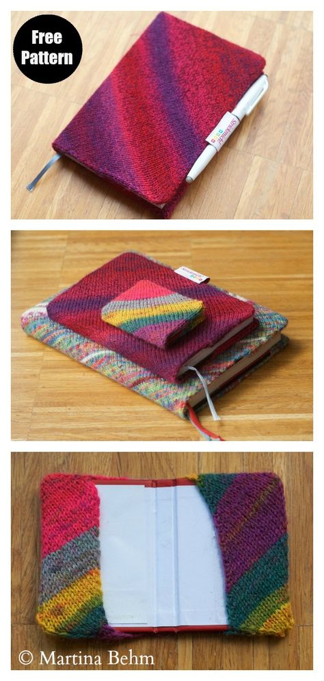 Book Cover Free Knitting Pattern#freeknittingpattern  #bookcoverdesign  #easyknittingpatterns  #knittingpatterns Knitting Projects Sweaters, Crochet Book Cover, Diy Tricot, Crochet Bookmark Pattern, Ravelry Knitting, Books Cover, Crochet Bookmarks, Variegated Yarn, Knitting Books