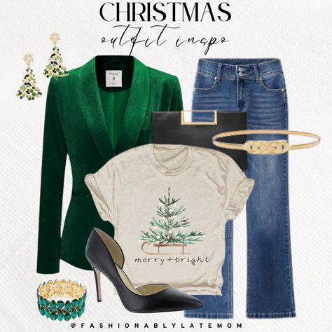 Check out this photo from fashionablylatemomblog Casual Christmas Eve Outfit, Casual Holiday Outfits Christmas, Christmas Dinner Outfit Classy, Holiday Party Outfit Jeans, Holiday Party Outfit Casual, Christmas Dinner Outfit, Holiday Party Outfit Christmas, Casual Christmas Party, Christmas Eve Outfit