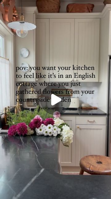 Ciara Kenaston on Instagram: "HERE’s how to add charm to your kitchen!! Some of my favorite elements to make a kitchen feel charming really can be easy!! From adding thrifted finds and cabinet hardware you’ll feel you’re cooking in an English Cottage. Notice how I have painted wood knobs all along the upper cabinets and unlacquered brass knobs, pulls and latch on the bottom cabinets, this change softens the look and mimics old English furniture and cabinetry. Throughout my kitchen I have unlacquered brass- hanging pot rack, cafe curtain rod, hardware and faucet. These all age over time and I love the patina! I also love hanging copper pots, pans and kitchen utensils. I found all of them at antique and thrift stores and gave them a good scrub with bar keepers friend. Luckily my cabi Hanging Copper Pots, Old English Furniture, Cafe Curtain Rod, Hanging Pot Rack, Cottage Kitchen Cabinets, Cafe Curtain Rods, Bar Keepers Friend, Cafe Curtain, Pot Rack Hanging