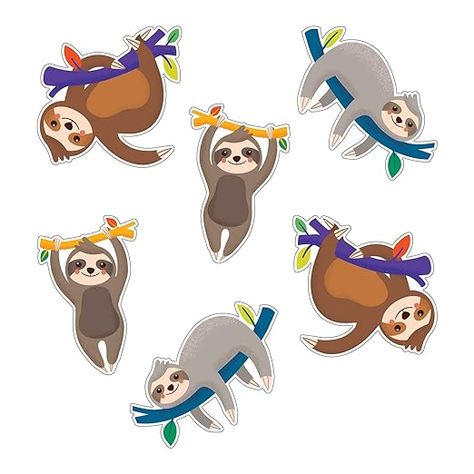 Amazon.com: Carson Dellosa One World 36 Piece Sloths Bulletin Board Cutouts, Colorful Sloths Bulletin Board Decorations, White Board and Door Decorations, One World Sloth Classroom Décor: 9781483857206: Carson Dellosa Education: Books Cubby Tags, Desk Tags, Infant Classroom, Baby Art Projects, Carson Dellosa, Bulletin Board Decor, Board Decoration, Crafting Paper, Door Ideas