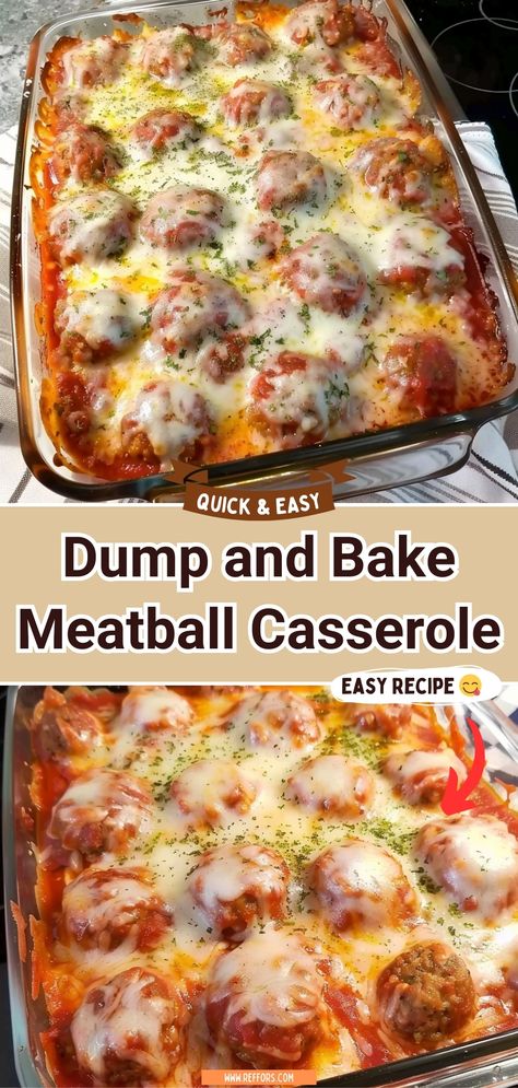 Dump and Bake Meatball Casserole Easy Group Dinner Recipes, Dump And Back Meatball Casserole, Meatball And Bowtie Pasta Casserole, Meat And Sides Dinner Ideas, Urban Cookhouse Recipes, Good Toddler Meals, Dump Bake Meatball Casserole, Meatball Noodle Casserole, Friday Night Supper Ideas