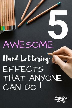 5 AMAZING Hand Lettering Effects That Anyone Can Do | Lettering Daily Hand Lettering Numbers, Lettering Artwork, Handlettering Inspiration, Lettering For Beginners, Alfabet Font, Artsy Crafts, Letter Fonts, Hand Lettering For Beginners, Design Alphabet