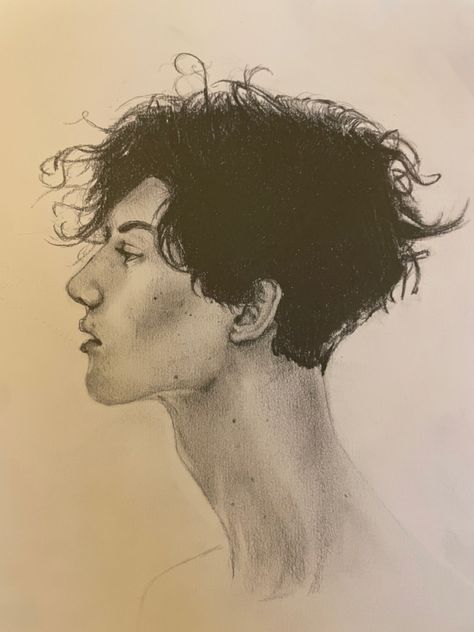 Side Profile Male Drawing, Man Side Profile Drawing, Side Profile Sketch, Shading Faces, Side View Drawing, Cool Easy Drawings, Profile Drawing, Male Profile, Cute Sketches