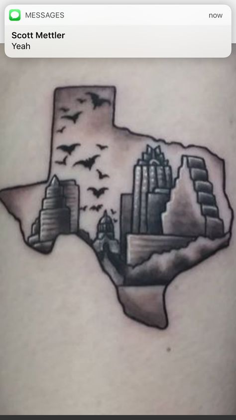 Tattoo idea Austin, Tx Texas Tattoo, Austin Tattoo, Texas Tattoos, Army Tattoos, Inner Forearm Tattoo, Bull Tattoos, White Ink Tattoo, Rabbit Tattoos, New School Tattoo