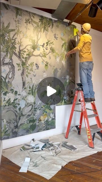 Thibaut on Instagram: "A metallic moment ✨ The Thibaut team is getting our showroom ready for @highpointmarket. First up? The Wild Wisteria Mural! Shop now in our bio." Wisteria Mural, Wall Paint Designs, Wisteria, Viral Pins, Secret Garden, The Wild, Wall Coverings, Instagram A, Wall Painting