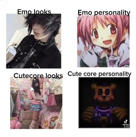 Kawaii X Emo, Your So Pretty Your So Popular, Emo Core Aesthetic, Looks Emo, Outfits Aesthetic School, Kawaiicore Aesthetic, Pfp Cutecore, Cutecore Art, Cutecore Pfps