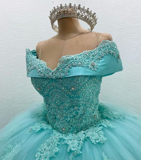 Aqua Quince Dress, Jasmine Quinceanera Dress, Turquoise Quince, Teal Quinceanera Dresses, Turquoise Quinceanera Dresses, Quincenera Dresses, Tiffany Party, Quinceñera Dresses, Blue Quince