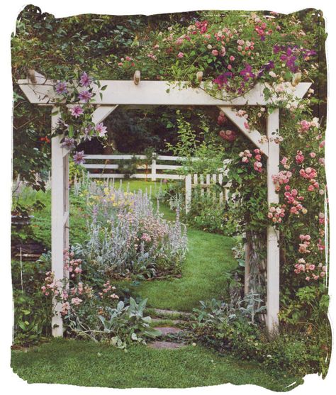 Rose Garden Landscape, Garden Arches, Garden Arbor, Garden Entrance, Garden Types, French Garden, Garden Structures, Garden Cottage, Country Gardening