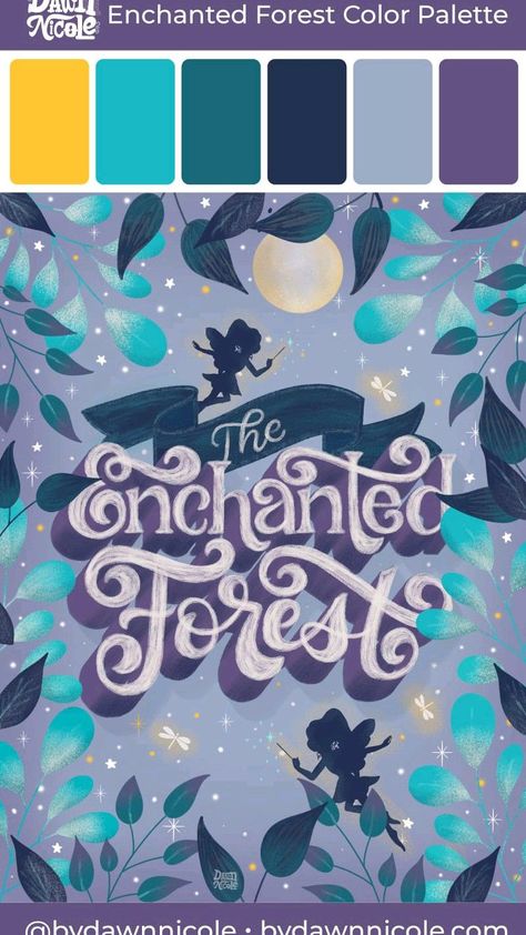 Mystical Color Palette, Enchanted Forest Color Palette, Fairy Color Palette, Fantasy Color Palette, Magic Color Palette, Forest Color Palette, Forest Artwork, Enchanted Forest Coloring, الفن الرقمي