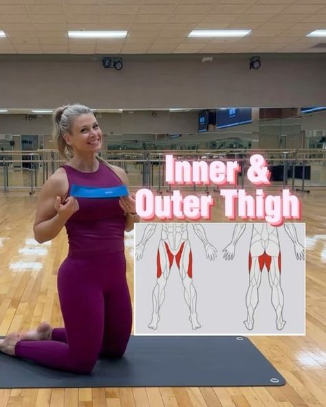 Danica Osborn on Instagram: "Sometimes I get requests for thigh workouts! I am happy to bring you some inner and outer thigh exercises you can do to strengthen your hips, quads, and thighs.  But, I feel like I would do you a disservice if I lead you to believe you can target specific areas of your body to reduce fat. We can, however, build strength; muscles are super at burning calories and aiding in fat loss, both during and after exercise.  So grab a band! And run through these exercises, 10 reps, 2x through.  #innerthighworkout #innerthighs #innerthighworkouts #saddlebags #outerthighworkout #thighexercises #thighworkout #bandedworkout" Outer Thigh Exercises, Oatmeal Bakes, Outer Thigh Fat, Leg Strengthening Exercises, Thigh Fat Loss, Outer Thigh Workout, Thigh Workouts, Roller Workout, Outer Thigh