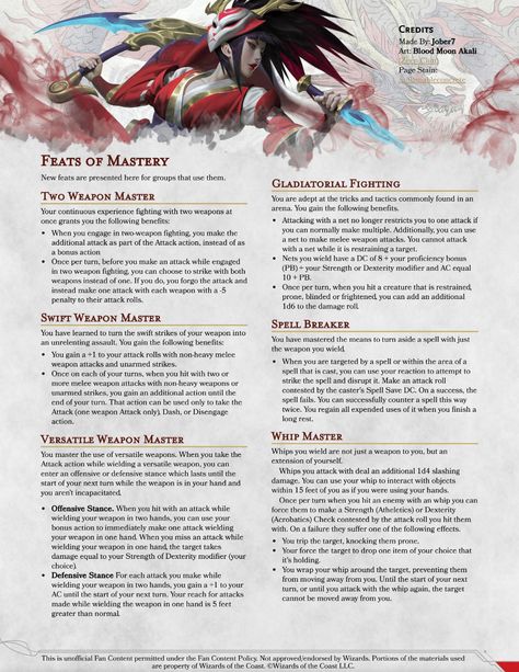 Dnd 5e Feats, Dnd 5e Homebrew Feats, Dnd Whip, Feats Dnd, Dnd Abilities, 5e Feats, Dnd Feats, Homebrew Classes, Dungeons And Dragons Rules