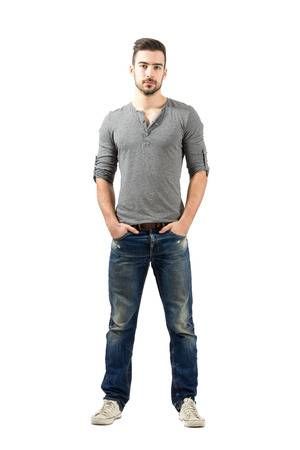 Young Fit Standing Man With Hands In Pocket. Full Body Length.. Stock Photo, Picture And Royalty Free Image. Image 33198783. Hands In Pocket, Man Full Body, Hands In Pockets, Male Pose Reference, Body Pose Drawing, Standing Poses, Man Standing, Cool Poses, Dynamic Poses