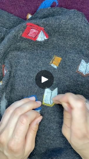 20K views · 3K reactions | Mending a moth eaten sweater with needle felted books!   #needlefelting #feutragealaiguille #books #beautyandthebeast #felting #visiblemending #emmadelalaine #upcycle #motheatensweater | Emma De La Laine Felting/feutrage | emmadelalaine · Original audio Visible Mending, Felt Book, Needle Felted, Needle Felting, Beauty And The Beast, Moth, Repair, Felt, Audio