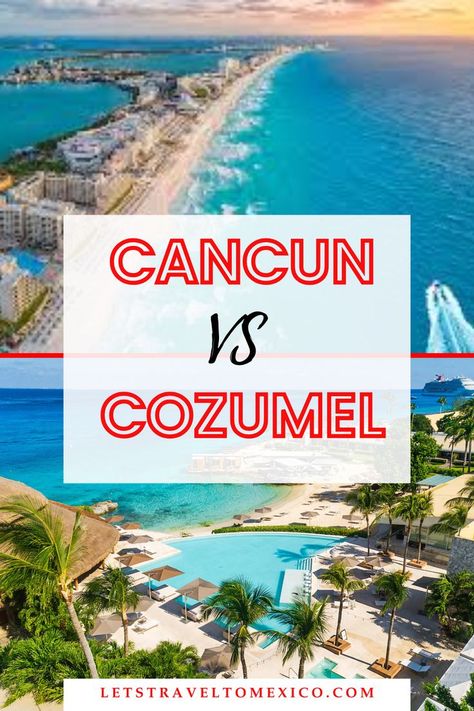 Compare Cancun and Cozumel to find out which destination suits your vacation needs. Get insights on beaches, activities, and local vibes to choose the perfect getaway. Vacation In Mexico, Things To Do In Cozumel Mexico, Cancun Mexico Aesthetic, What To Buy In Cozumel, Dreams Vista Cancun, Best Restaurants In Cozumel, Occidental Cozumel, Secrets Cozumel Mexico, Mexican Vacation