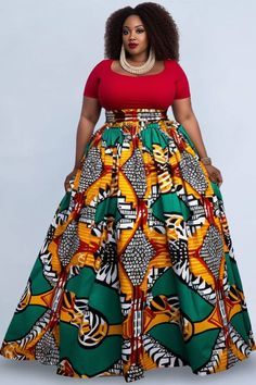 African Attire Designs For Ladies, Chitenge Skirts Designs, Long Chitenge Skirts, Chitenge Skirts, Skirts Types, Long African Skirt, Plus Size Ankara, African Outfits For Women, Chitenge Outfits