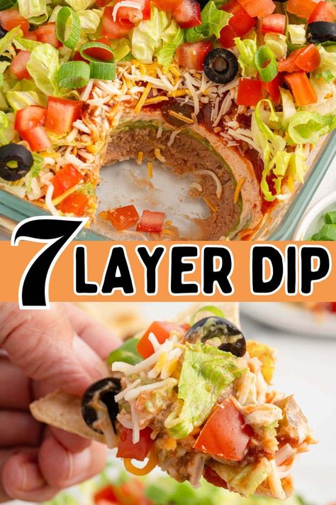 Layered Bean Dip Recipe, Layer Dip Recipe, 7 Layer Bean Dip, Taco Dip Easy, 7 Layer Taco Dip, 7 Layer Dip Recipe, Refried Bean Dip, Mexican Layer Dip, Layered Taco